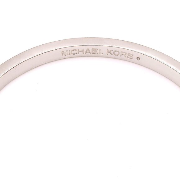 Michael Kors Bracelet Silver Tone Crystal Embellished Hinged Cuff Bangle 6 3/4" - Picture 3 of 12